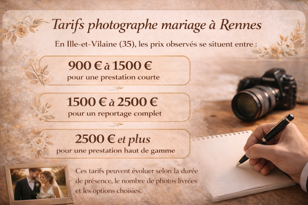 tarifs et formule photographe de mariage rennes 35